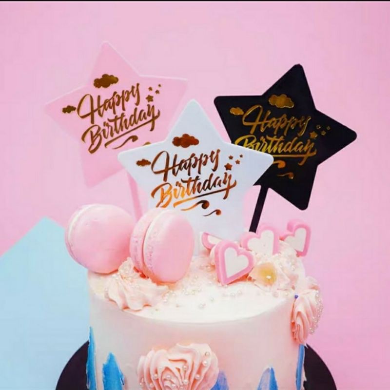 Cake topper cake topper acrylic happy birthday Star cake topper