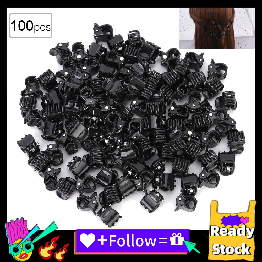 Icegg 100Pcs Women's Plastic Mini Clip Clamp Clothes Hair Claw Small Grips Pins