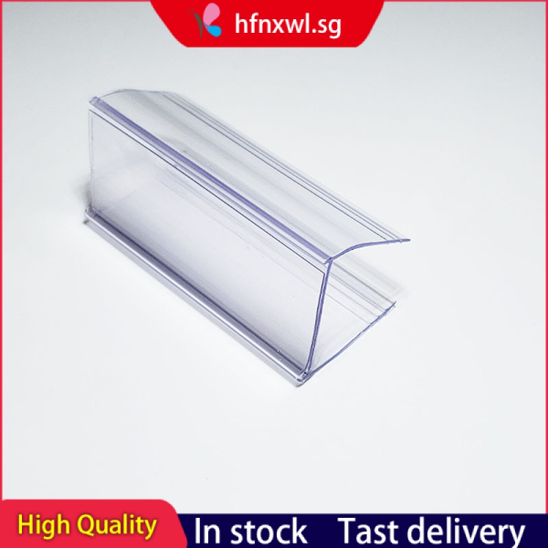 thumbnail image 2 of 100Pcs Wood Shelf Label Holder Plastic Price Tag Holder Supermarket Retail Sign PVC Clear Shelf Label Holder (Includes 100 Pieces Label 2 of 10