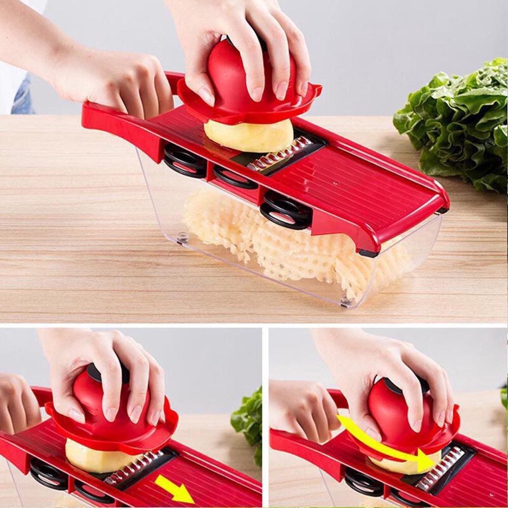 New 6 in 1 Professional Mandolin Slicer Julienne Cutter Chopper Fruit