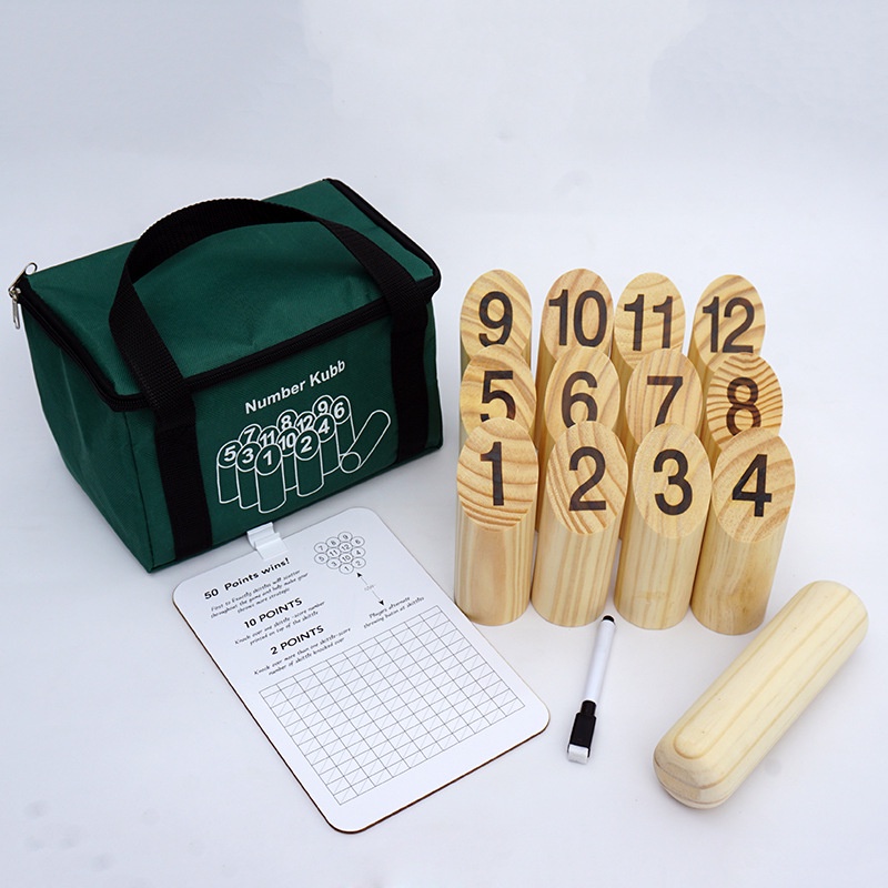 Finnish Hit Column Throwing Fun Game kubb Camping Outdoor Building