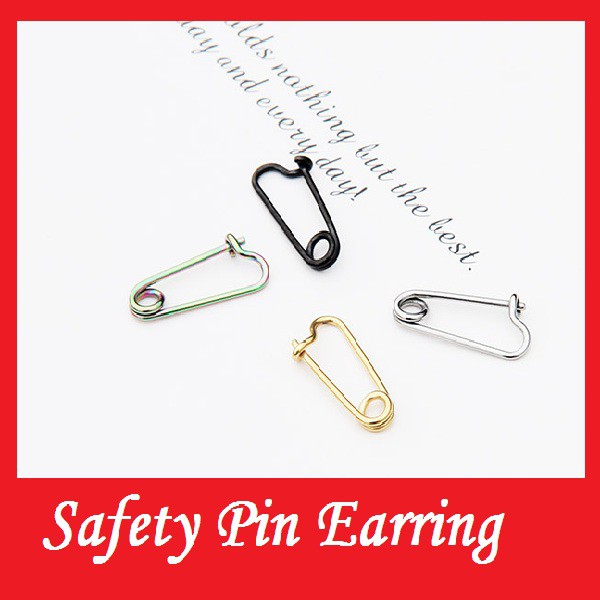 Surgical steel safety pin on sale earrings