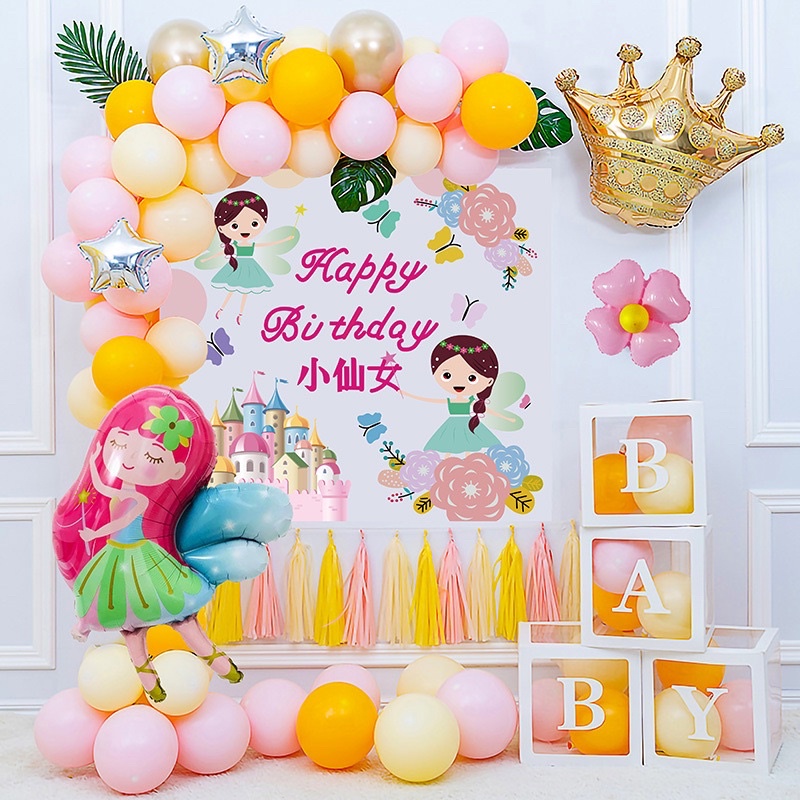 SG ready stock / FAIRY BACKDROP / girl birthday party decorations