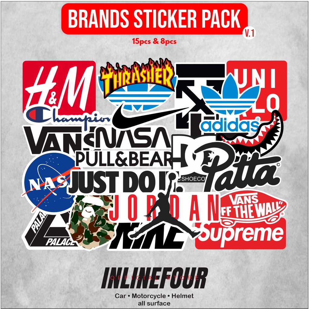 Sticker Pack Logo Brands Hype Brand Hypebeast Aesthetic Accessories For