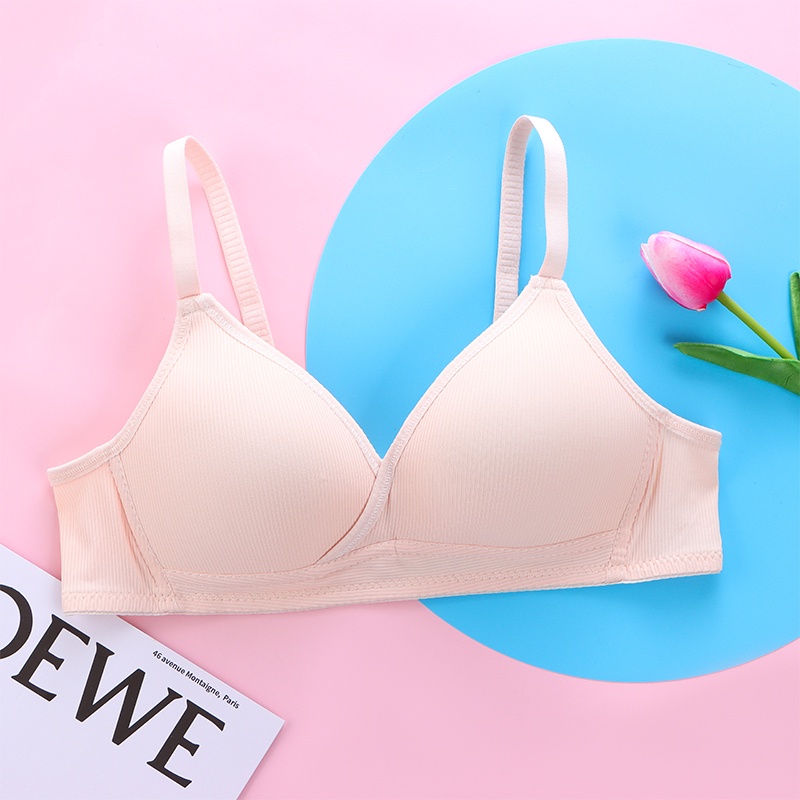 Simple Cotton Women Bra Comfortable Ventilation Thin cup No Steel Ring ...