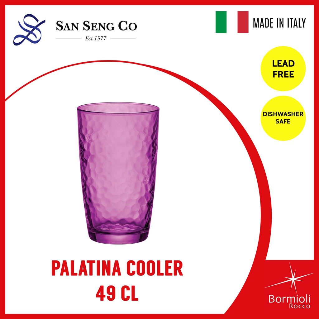 San Seng Bormioli Rocco Palatina 490ml Tall Drinking Glass Set Of 6pcs Colourful Bpalead Free 4343