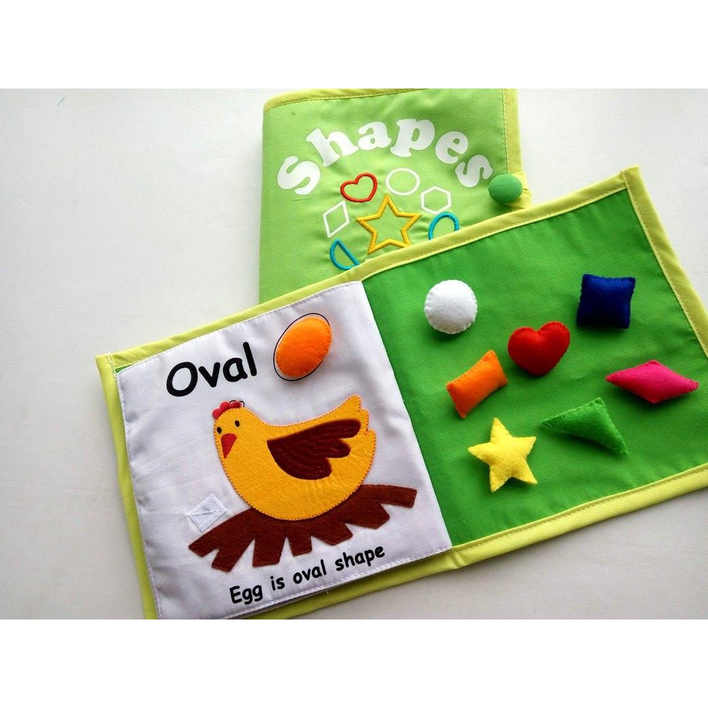 Right To Learn - Handmade Quiet Fabric Book with felt SHAPES pieces ...
