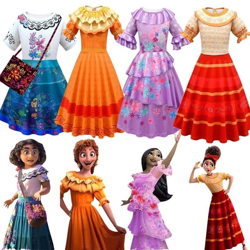 Disney Mirabel Isabela Costume for Girls Princess Dress Suit