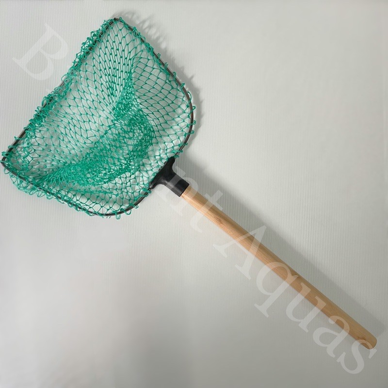 Green Fishing Net With Wood Handle