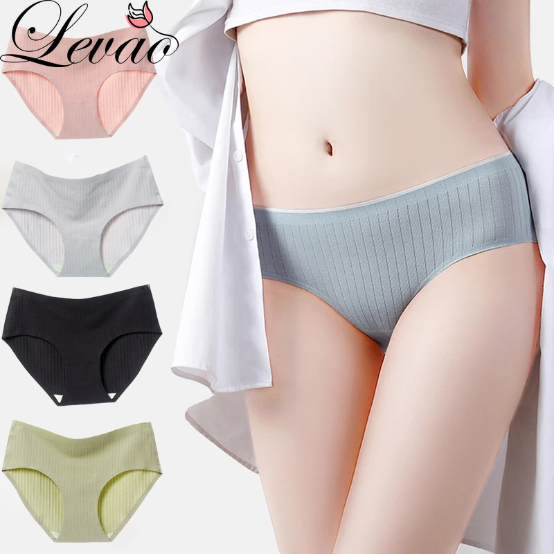 LEVAO Sexy Seamless Panties Woman Underwear Wormwood Panty Thread Cotton  Antibacterial Briefs Lingerie