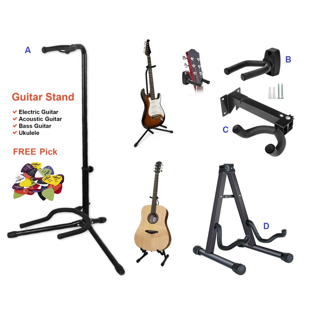 Various of Guitar Stand Foldable Hoder Wall Mount Guitars Hanger ...