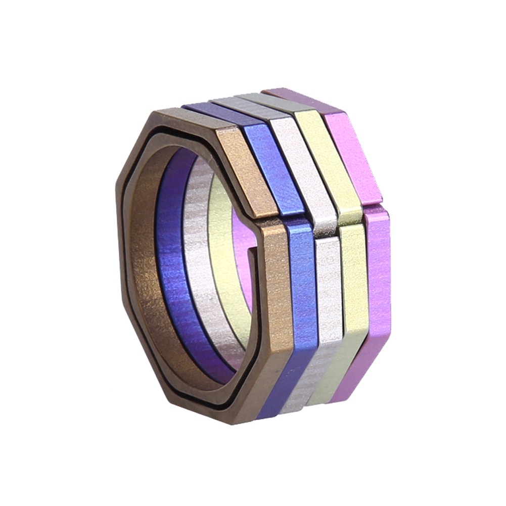 30mm Octagon Titanium TC4 Ti Pocket Hook Keychain Keyring ring Key ...