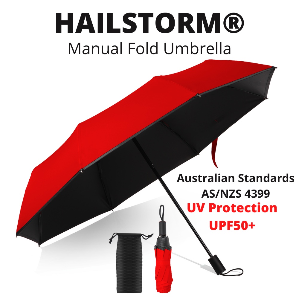 HAILSTORM Manual Foldable Lightweight Umbrella, Portable Umbrella with ...