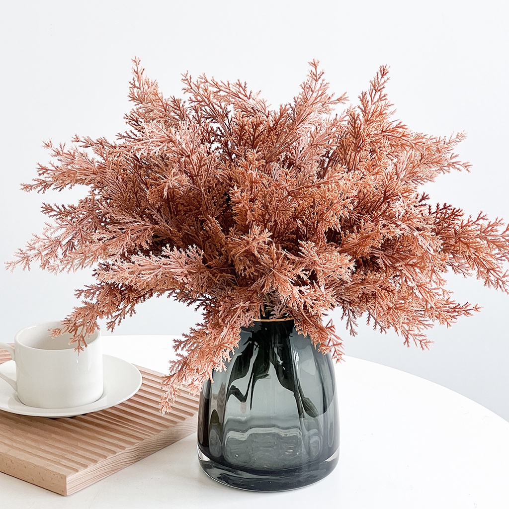 1 Bouquet 35cm Artificial Plants With Frost Smog Rime Flowers Grasses Leaves For Home Wedding Decoration