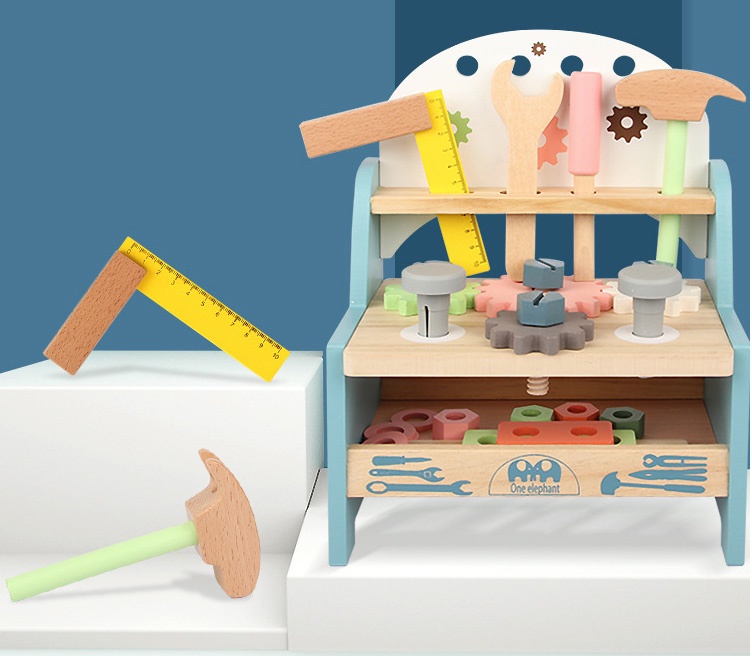 [ SG stock] Wooden Tool Bench | Kids Pretend play toy set | Tool box ...