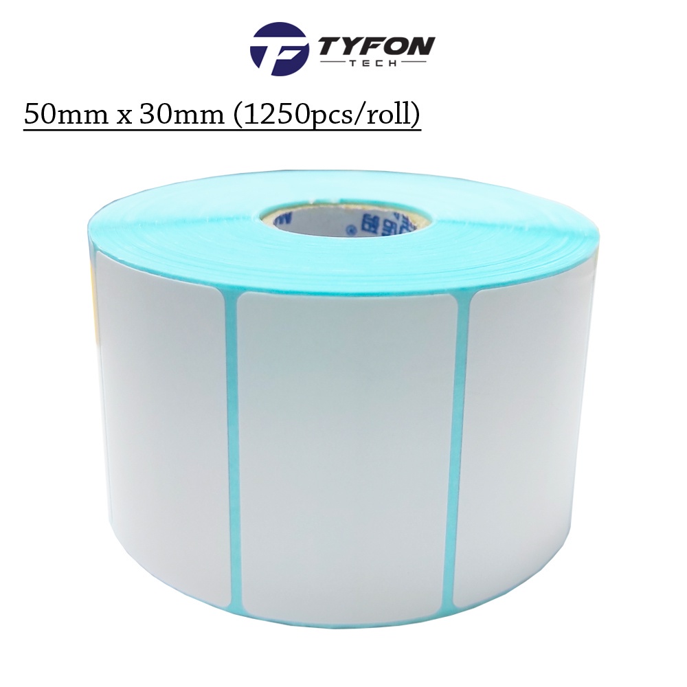 Blank Thermal Label Barcode Sticker 50mm x 30mm (1250pcs/roll) | Shopee ...