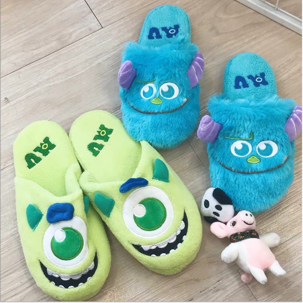 INS Monsters University Mike Cotton Slippers Sullivan Plush Cartoon Home Shoes Couple style bedroom plush slippers Shopee Singapore