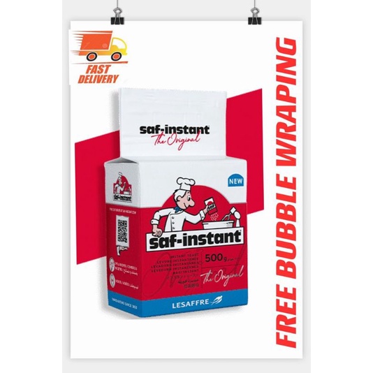 SAF Instant Yeast Red Label 500g (HALAL) | For Low-Sugar Dough, Bread ...