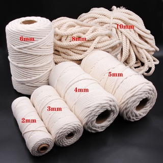 20m/lot 2mm Colored Jute Rope White Twine String Hemp Twisted Cotton Cord  Thread For Diy