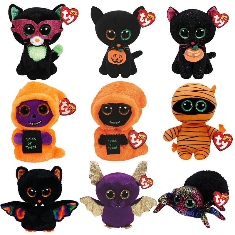 Ty Big Glitter Eyes Color Halloween Series Ghost Mummy Plush Stuffed ...