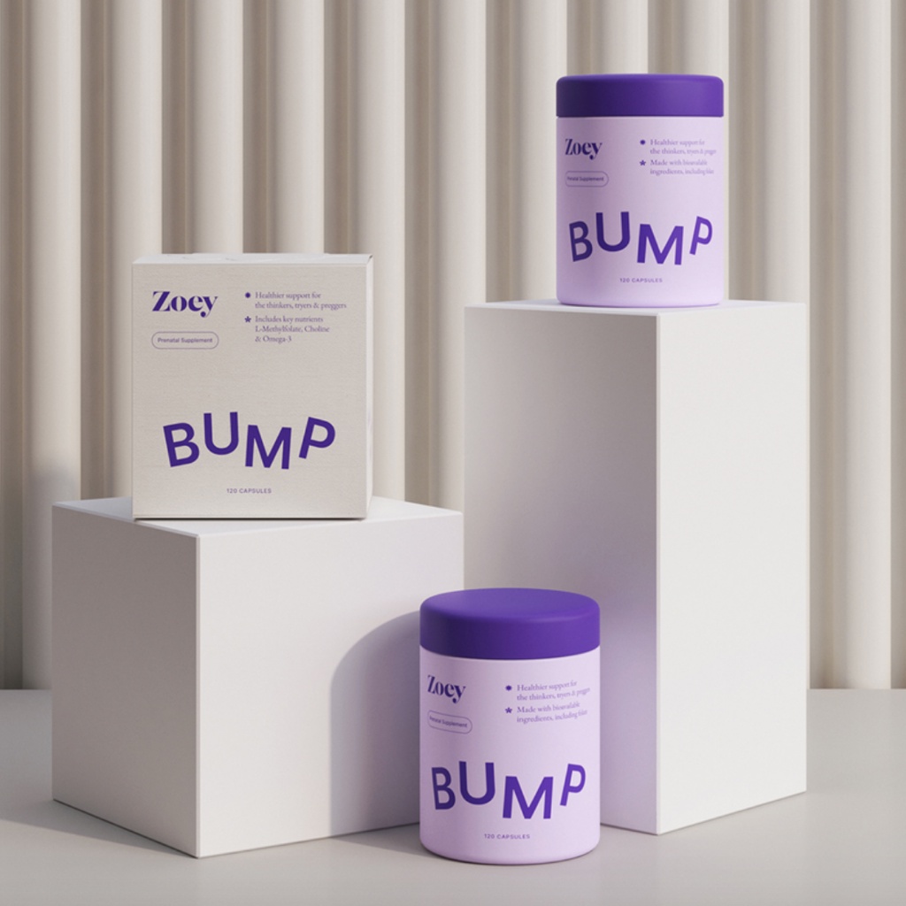 (Bundle of 6) Bump Prenatal Supplement w/methylfolate 500mcg, Omega3 DHA & more 120 caps