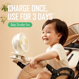 JISULIFE Baby Safe Stroller Crib Clip Fan 4000mAh USB Portable Desk Table Fans Shopee Singapore