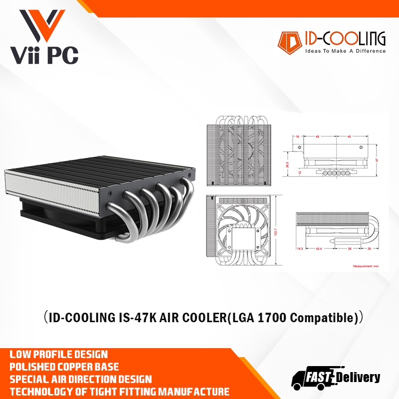 ID-COOLING IS-47K/IDCOOLING IS-47K/ID-COOLING IS47K Low Profile CPU ...
