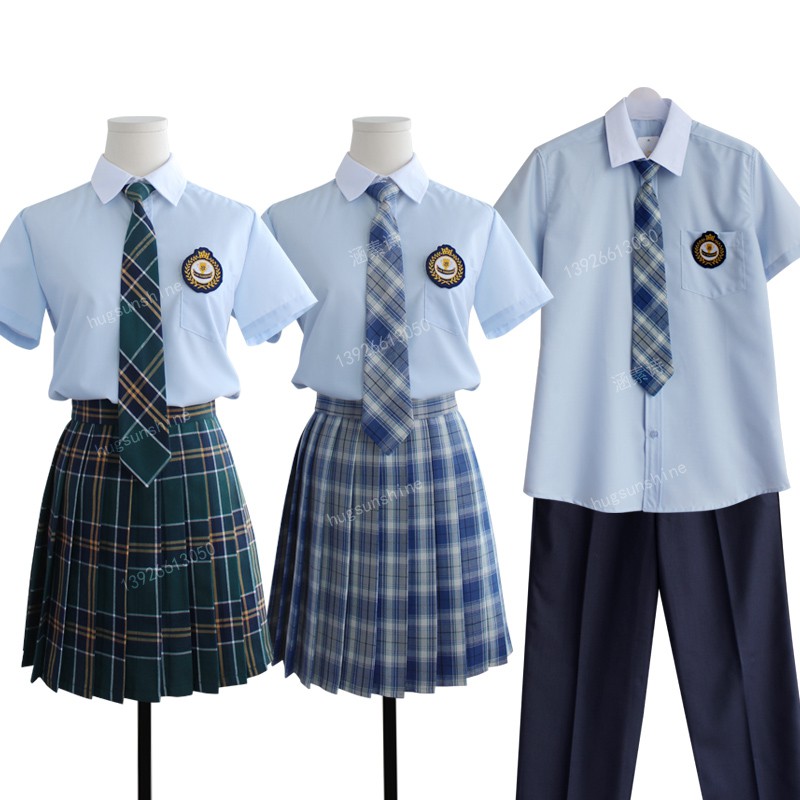 college style school uniforms for primary and secondary students, JK men women, British summer