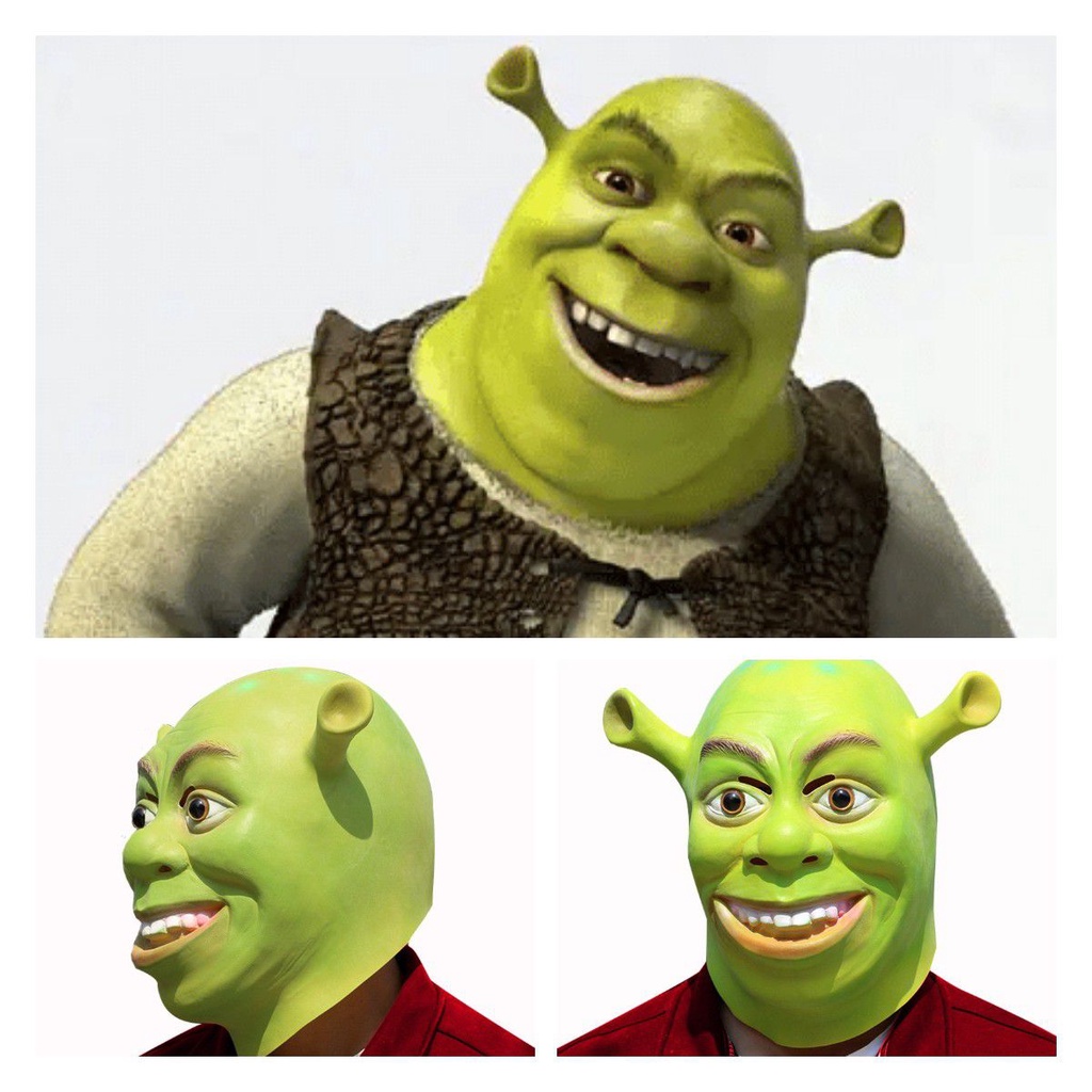 Costume Shrek Mask Accessory- Elastic Design Fits All Head Shapes For ...