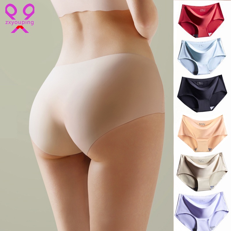 Kit 3 Ice Silk Seamless Panty for Women M-XXL Plus Size Panties