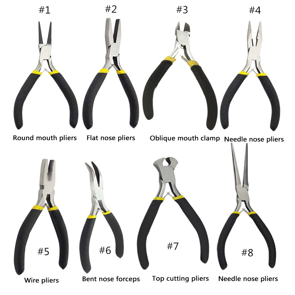 @ Jewellery Making Beading Mini Pliers Tools Kit Set Round Flat Long Nose DIY Fix