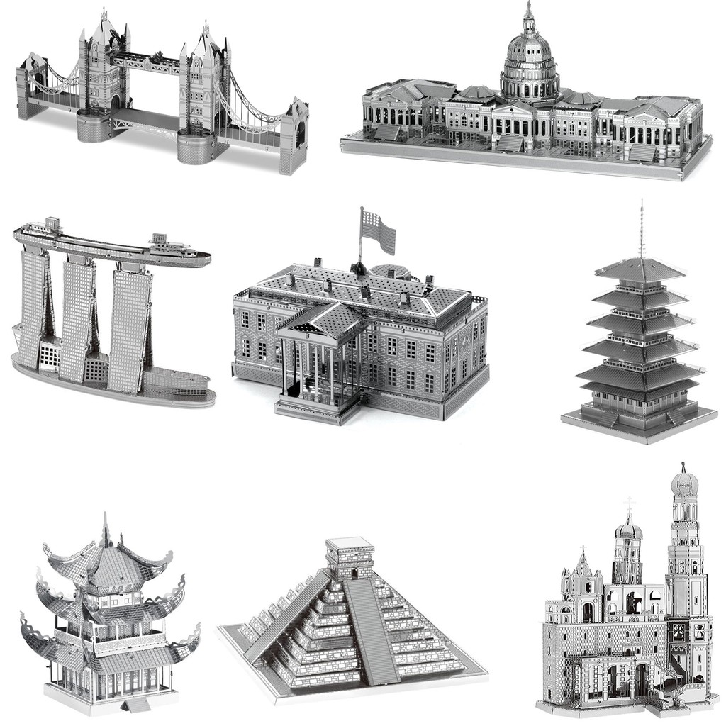 3D Metal Model Assembling World Architecture (Self-Assembled) | Shopee ...