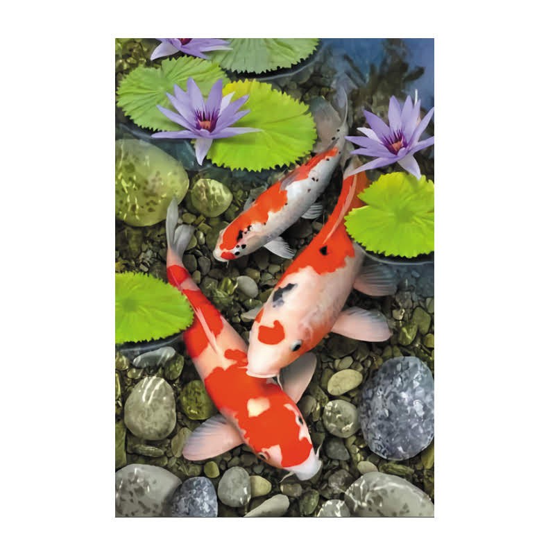 HIASAN DINDING KAYU Wall Hanging POSTER Wood QUOTES KOI Fish WALL DECOR