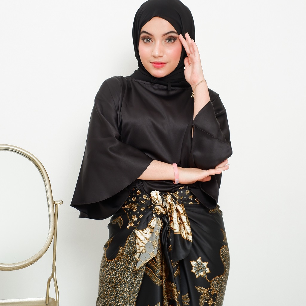 Nazya Kaftan Ikat Batik Harumi Combination | Shopee Singapore