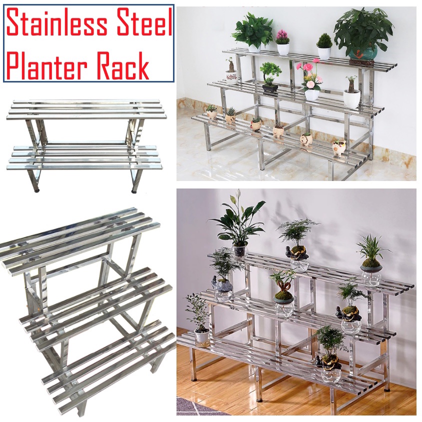 Stainless Steel Flower Rack 14Tier Indoor/Outdoor Flower Pots Holder