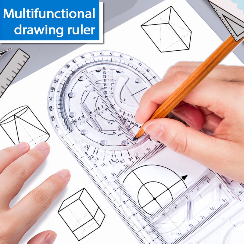 Multifunctional Drawing Ruler Geometric Function Drawing Measuring ...