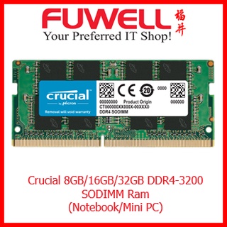 Shopee ddr4-3200 Singapore | At sodimm crucial Prices February - 2024 Sale Online Buy 16gb
