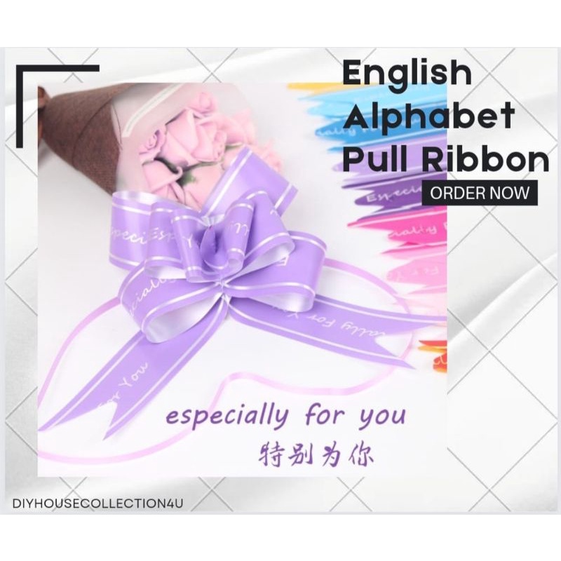 16cm English Alphabet Pull Ribbon Flower Box Decoration | Shopee Singapore