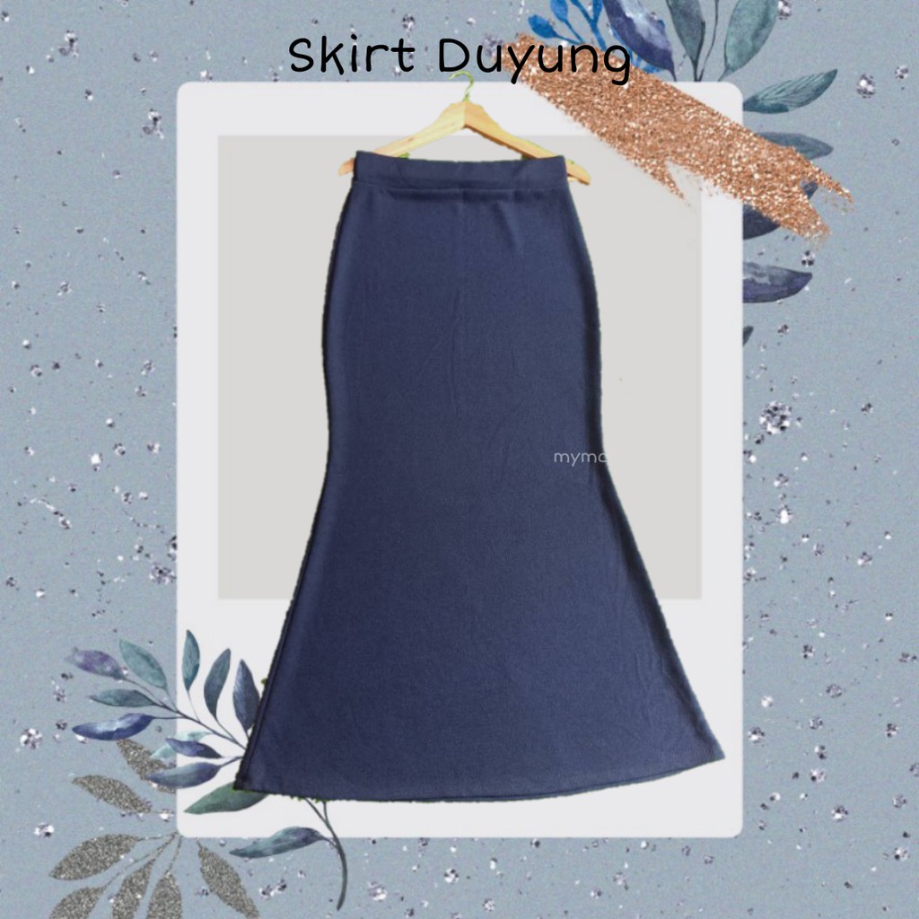Skirt Duyung Labuh Ironless Mermaid Muslimah Plain Free size Labuh