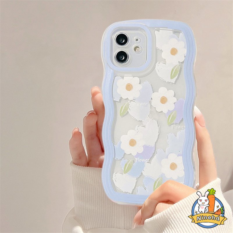Xiaomi Redmi Note 11 11s 10 10s 9 9s 8 Pro Redmi 10C 10A 10 9 9A 9C 9T Xiaomi 11 Lite Mi 11T Pro Poco F3 Small Daisy Wave Edge Clear Phone Case Anti-Scratch Protective Soft Cover