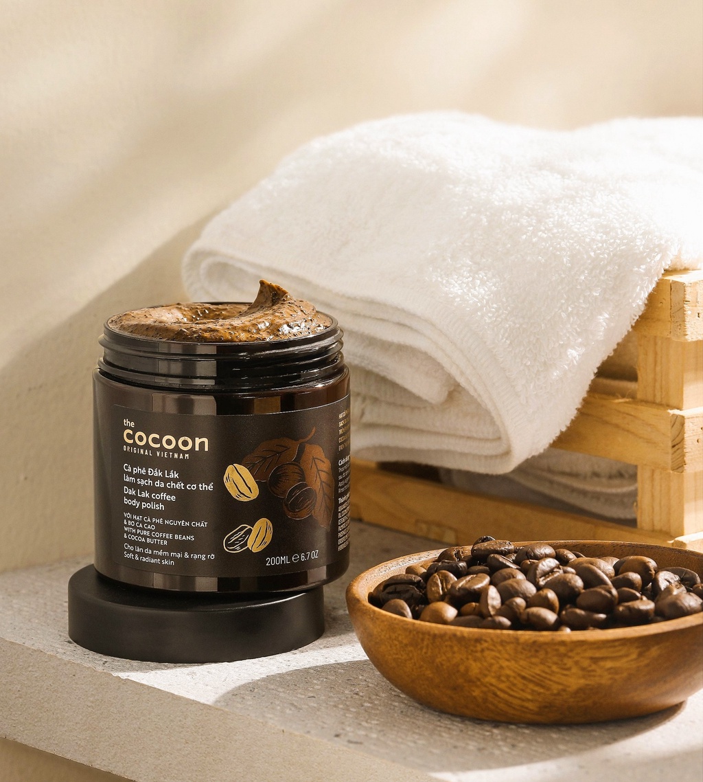 Coffee Body Scrub 200ml | Vegan Body Polish Exfoliate to Hydrate and  Moisturize Skin | Dak Lak Vietnam Cocoon x Mediva | Shopee Singapore
