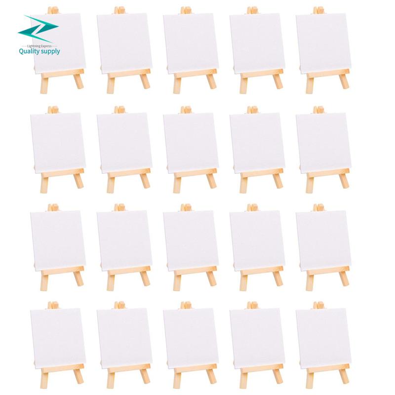 20Pcs Mini Canvas Drawing Board with Easel, Painting Canvas Panel, Suitable for Art Painting