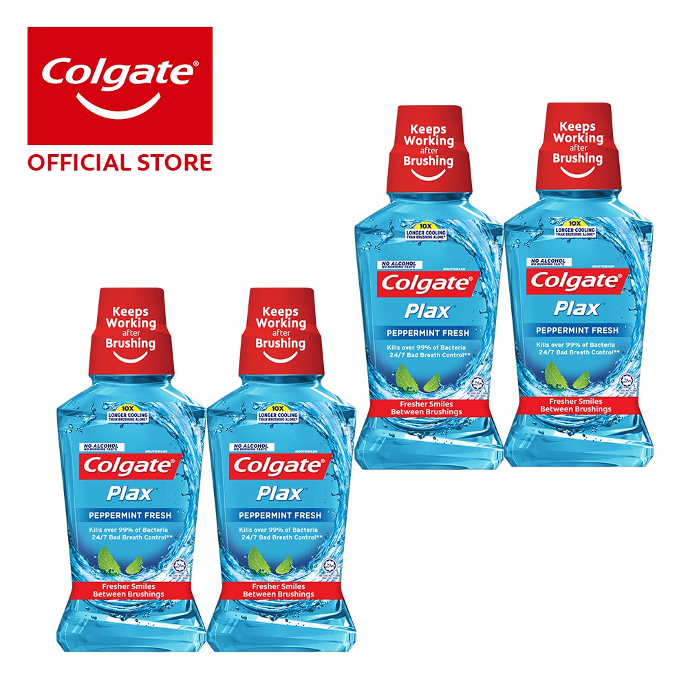 [Bundle of 4 Value Deal] Colgate Plax Peppermint Mouthwash 250ml ...