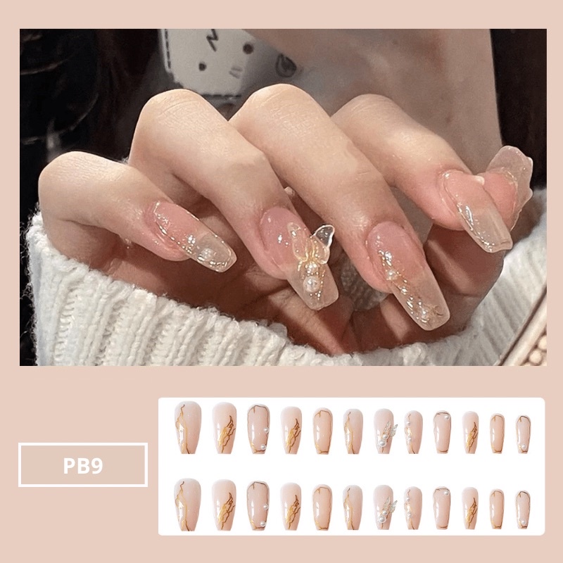 💖[SG] 200 Design 🎀 Fake Press On Tape Nails Set / False Long Nail Art ...