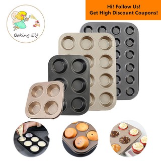 2Pcs Silicone Muffin Pan with 12 Holes Non-Stick Cake Baking Mold