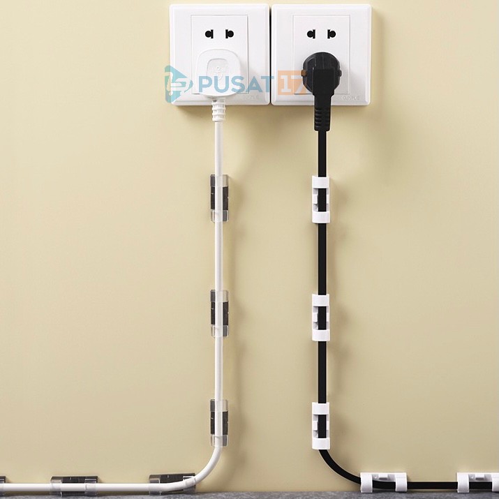 KLIP KABEL ORGANIZER / PENGIKAT KABEL TEMPEL SERBAGUNA / CLIP CABLE MULTIFUNGSI PENJEPIT KLEM KABEL - Gambar 3