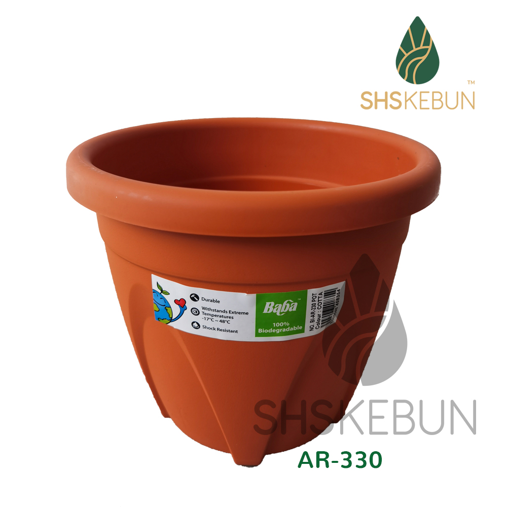 Baba Biodegradable Flower Pot Plastic Flower Pot Pasu Bunga AR-330 塑料花盆 ...