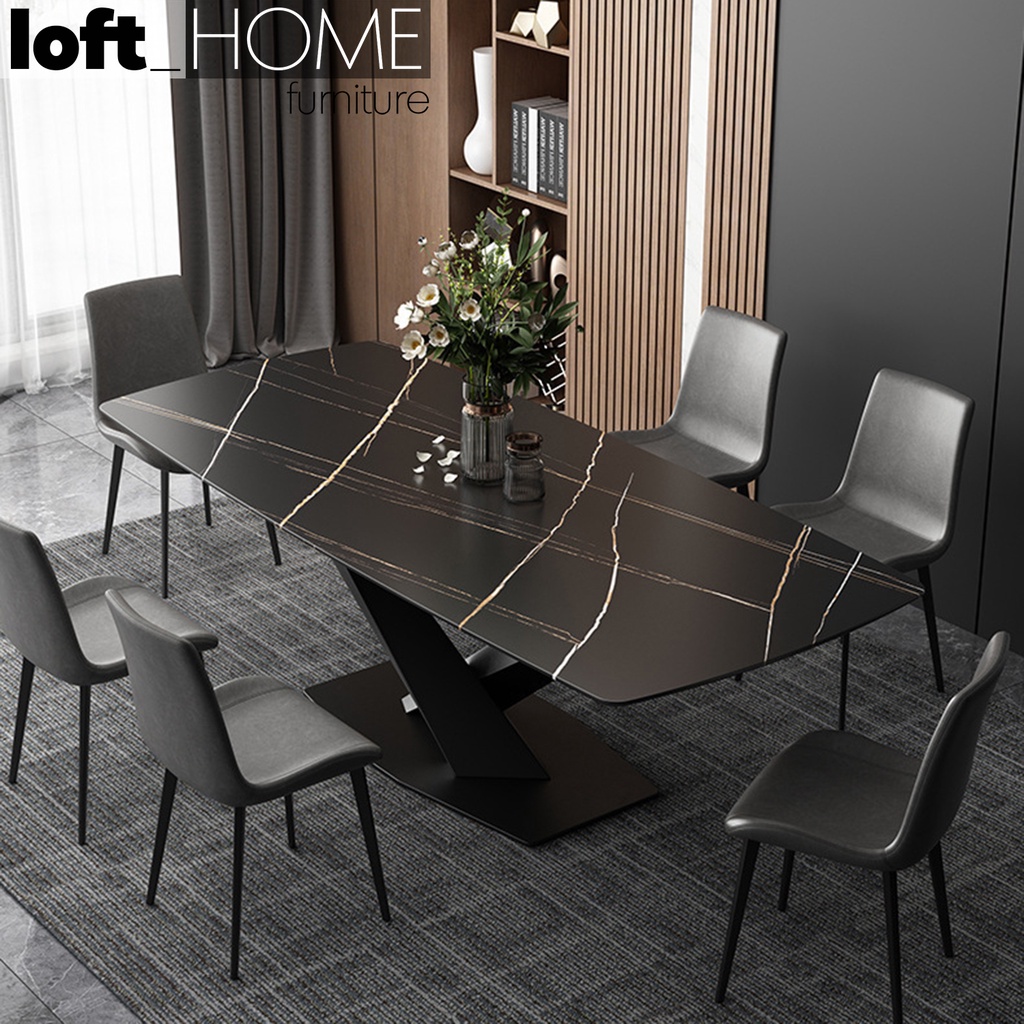 Loft Home Modern Sintered Stone Dining Table STRATOS BLACK | Shopee ...