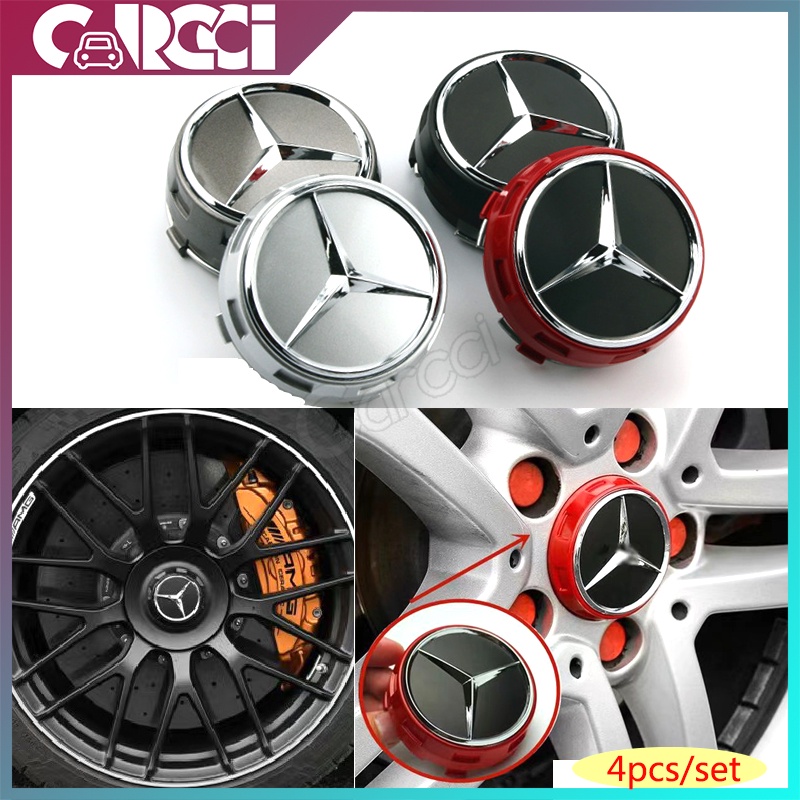 4pcs Mercedes-Benz Wheel Center Rim Caps Car Styling Badge Car Tire Hub ...