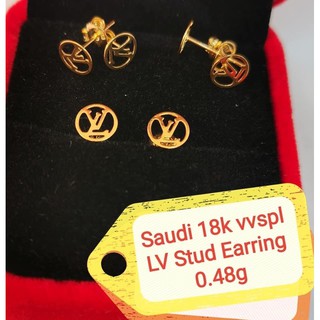 Round LV Earrings 18k Vvspl Saudi gold